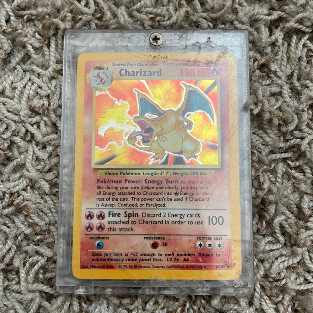 1999 Charizard holo card